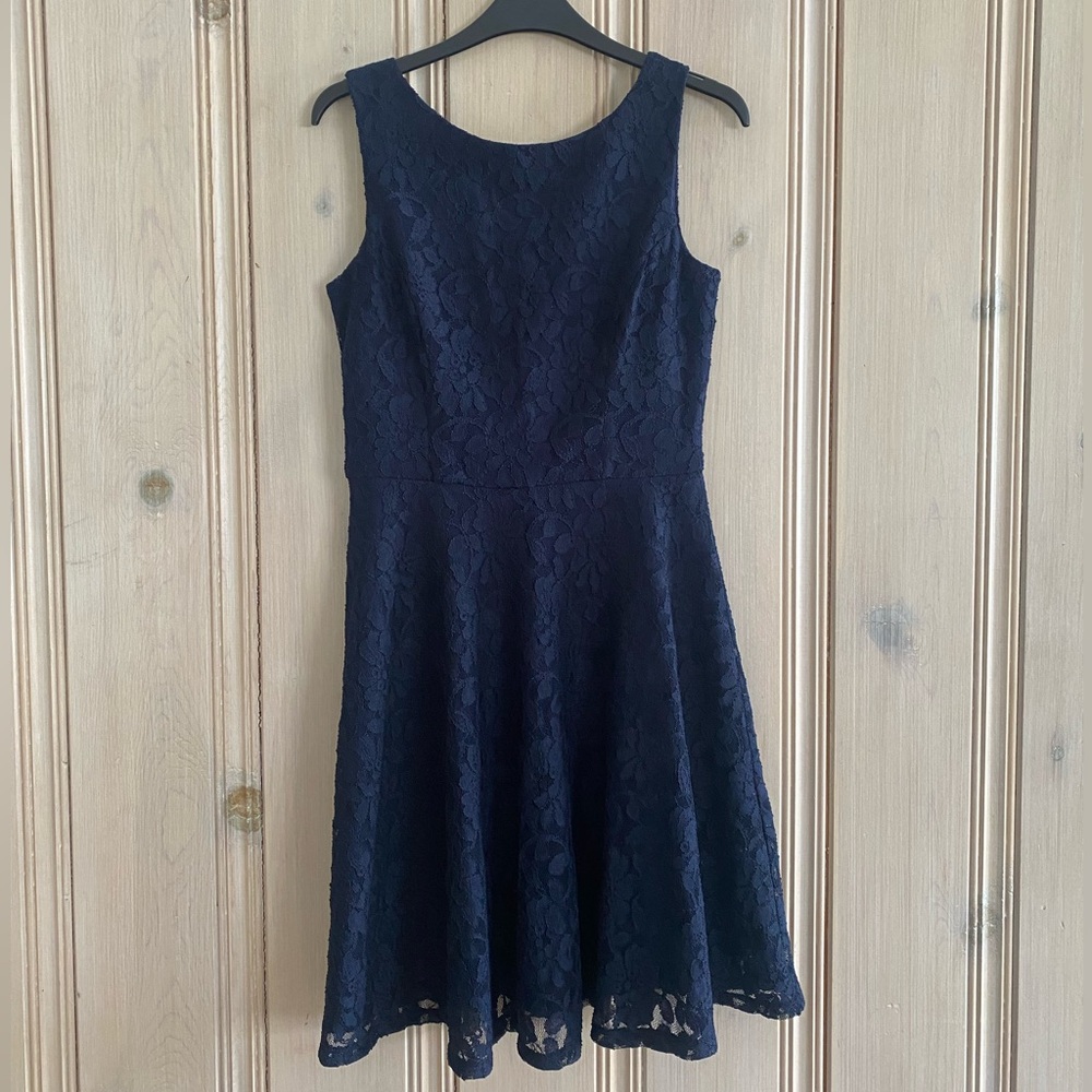Speechless Lace Navy Brunch Dress